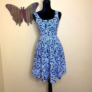 Brixon Ivy Navy and White Skater Dress